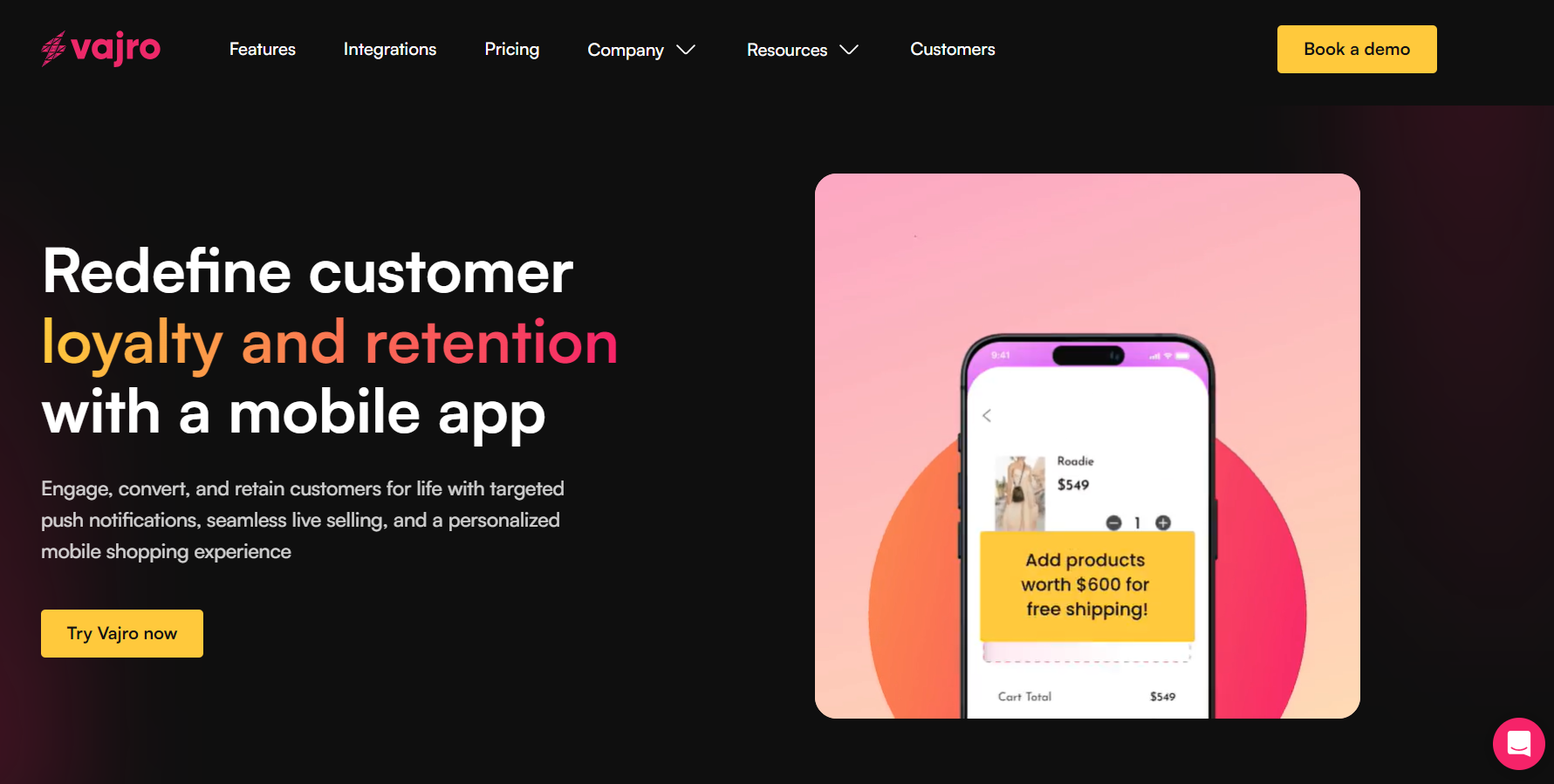 Vajro Shopify app builder