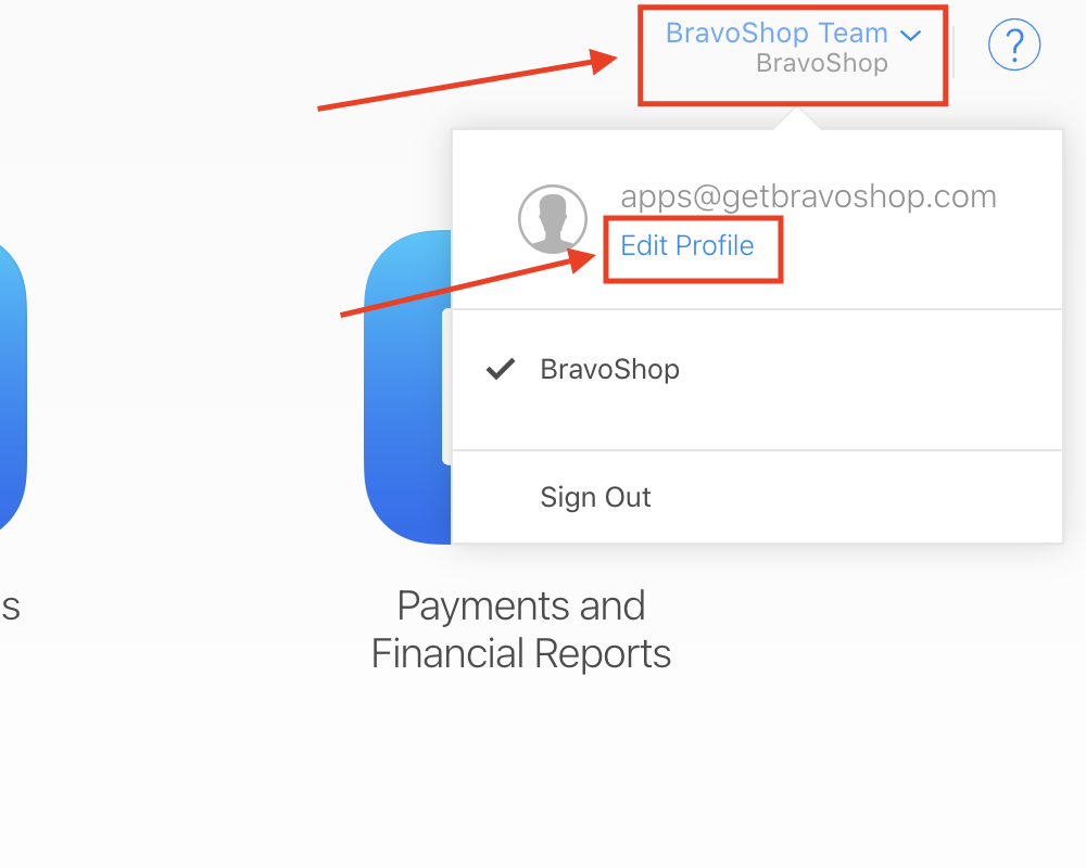 Select Edit Profile in App Store Connect