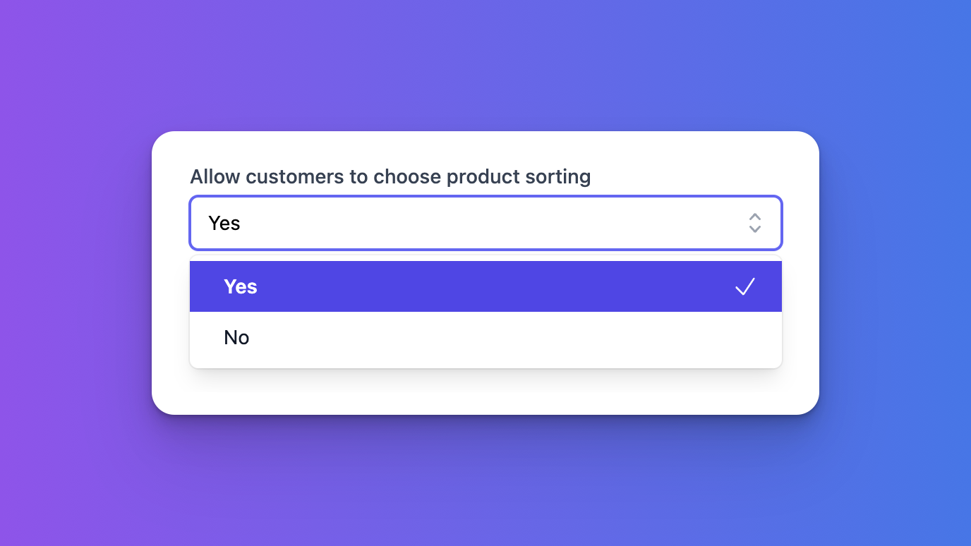 Enable product sorting